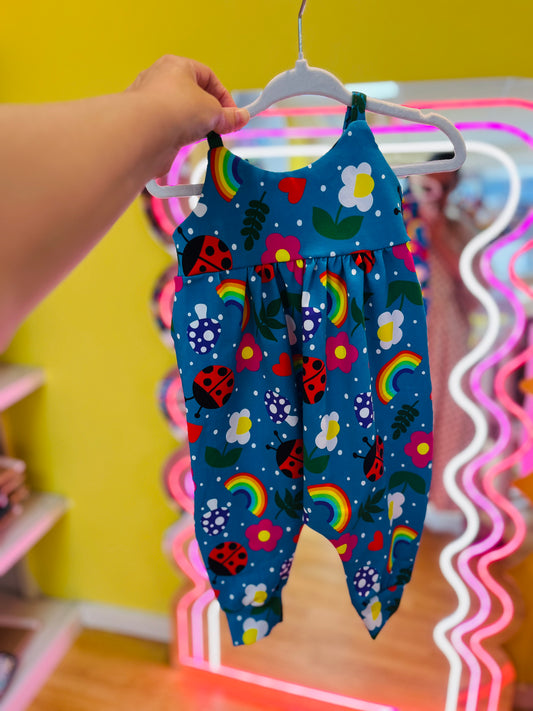Love bug Napa romper | handmade toddler baby romper | uk made to order