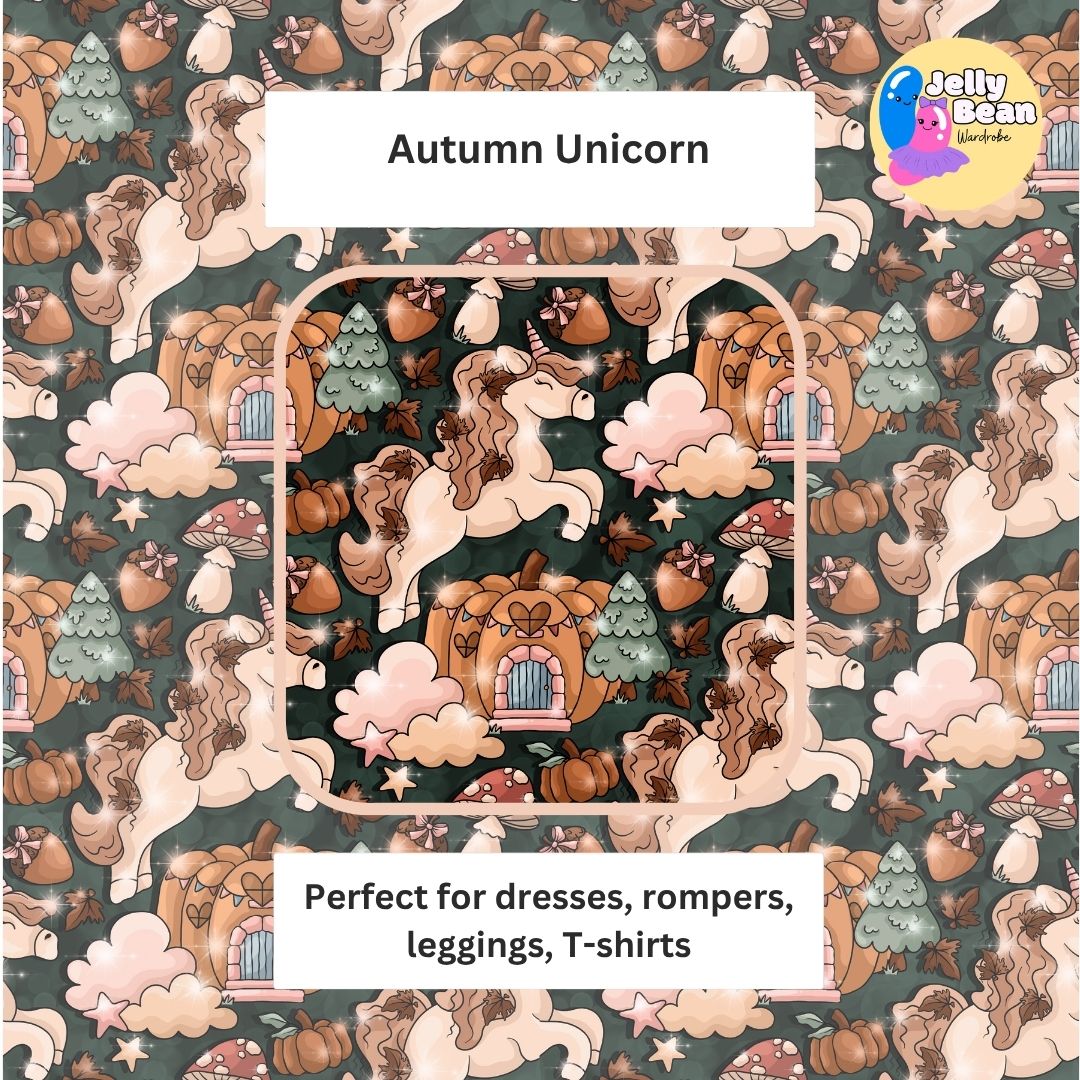 Autumn Unicorn | Handmade Children's Clothing | Jelly Bean Wardrobe