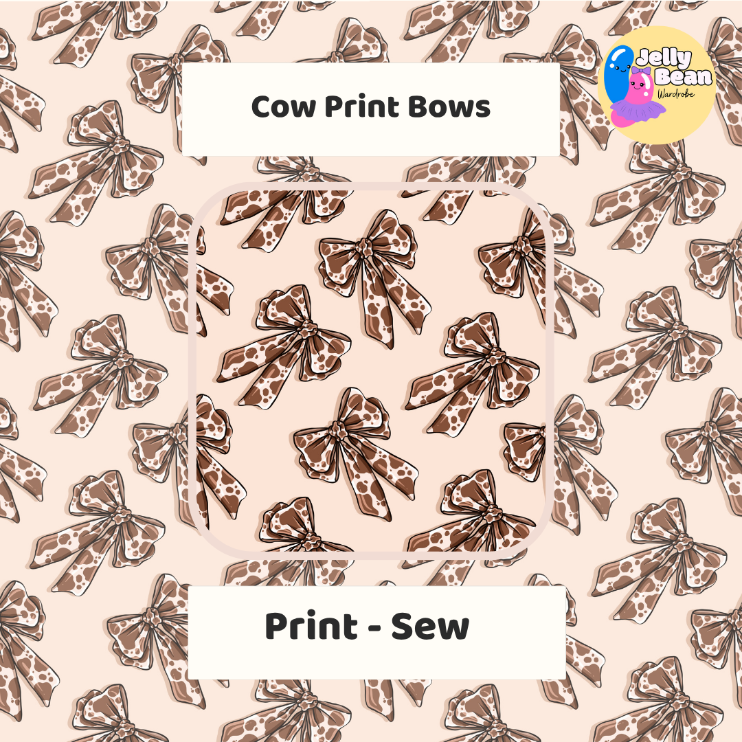 Cow Print Bows | Handmade Children's Clothing | Jelly Bean Wardrobe