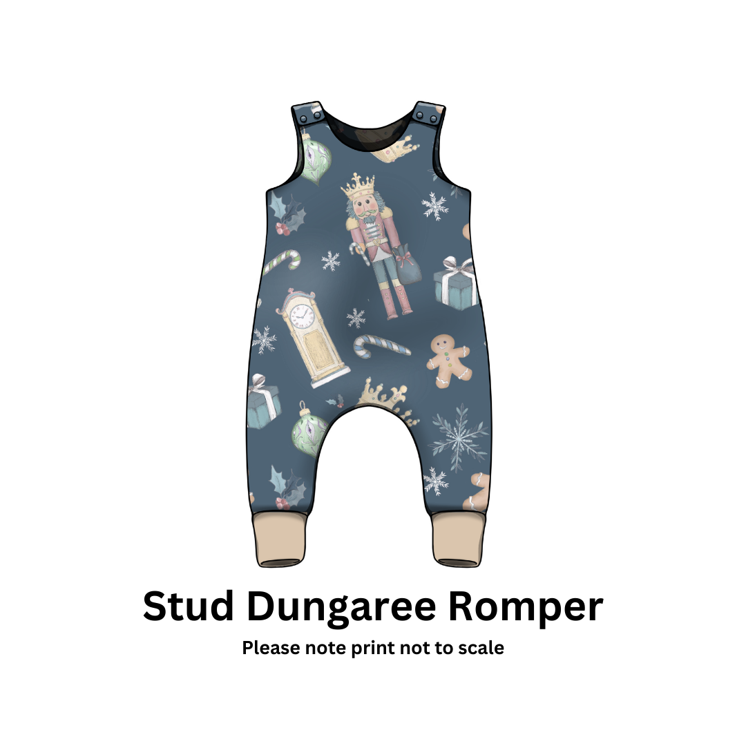 romper with nutcracker themed festive pattern 