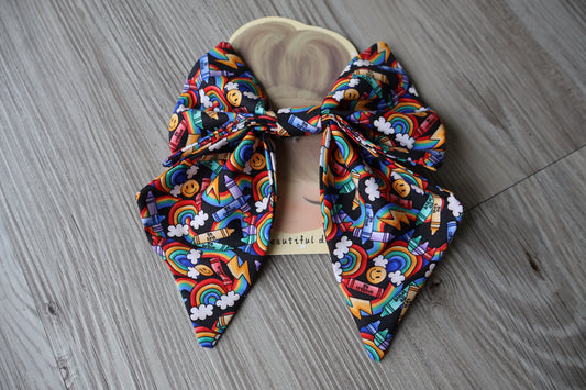 Rainbow Crayon Hair bow, hair clip