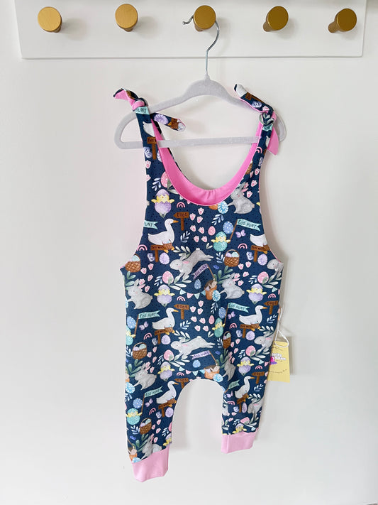 Easter Bunny Tie Strap Romper – Handmade Baby Outfit – Ready to Ship UK