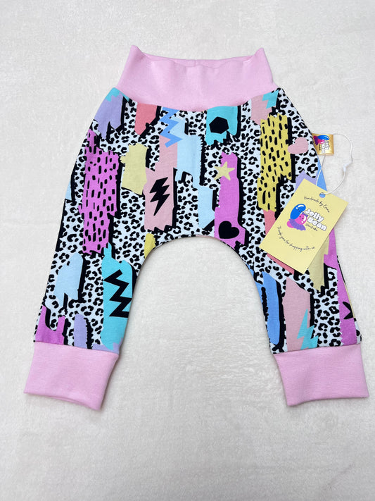 90s Retro Kids Harem Pants – Handmade Cotton Jersey – Ready to Ship