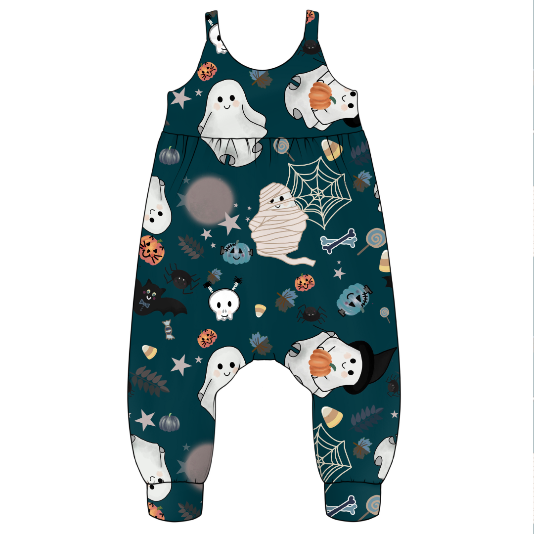 Ghosties – Handmade Halloween Kids Clothing | Custom Order | Cotton jersey perfect for kids leggings, rompers, T-shirts and dresses