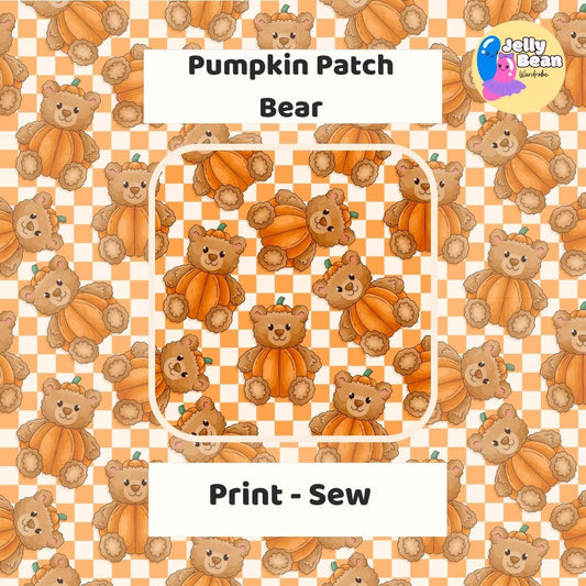 Pumpkin Patch Bear | Handmade Kids Clothing | Made To Order in Staffordshire |