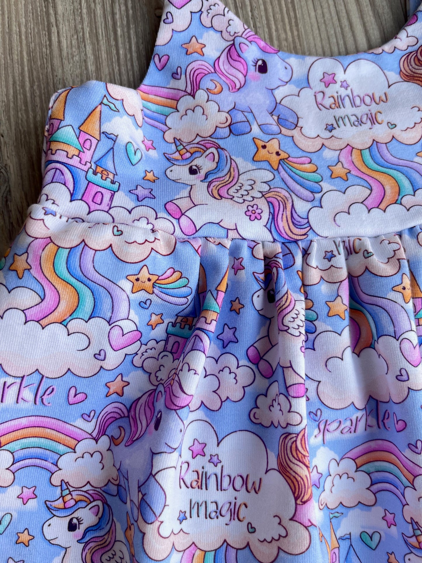 Rainbow Magic - Baby Unicorn Romper - Handmade UK