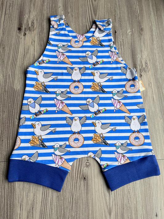 Baby Summer Romper Bright Cotton Outfit – Seagull Snack Squad Handmade UK