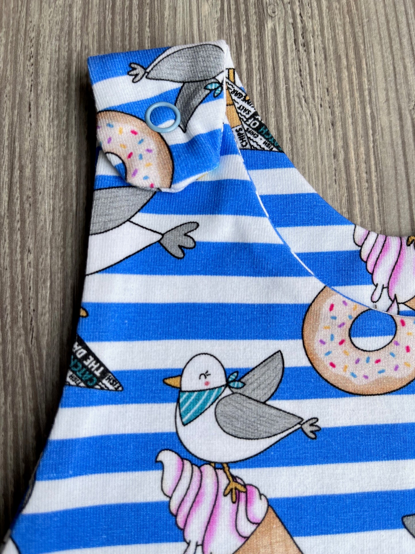 Baby Summer Romper Bright Cotton Outfit – Seagull Snack Squad Handmade UK