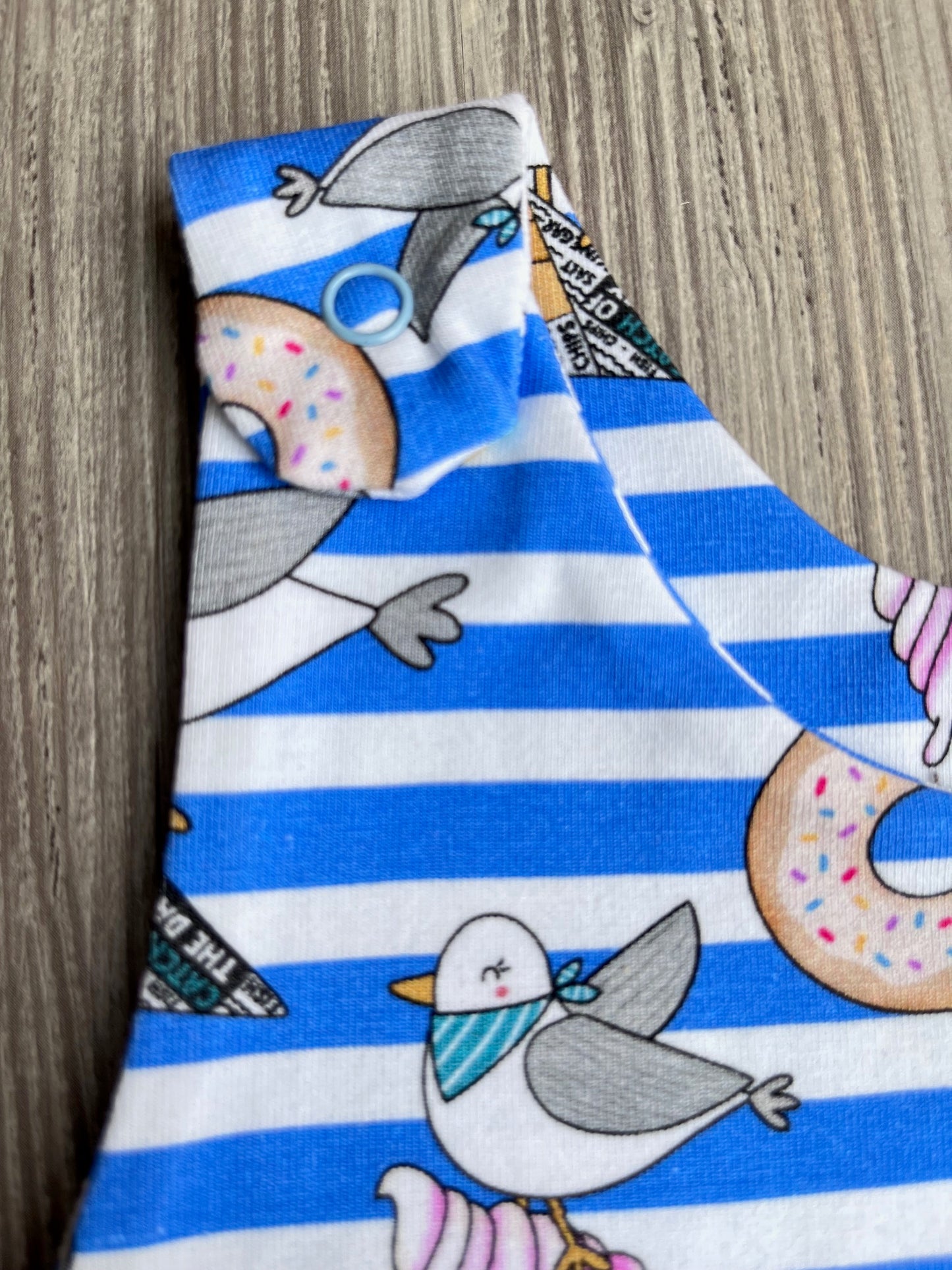 Baby Summer Romper Bright Cotton Outfit – Seagull Snack Squad Handmade UK