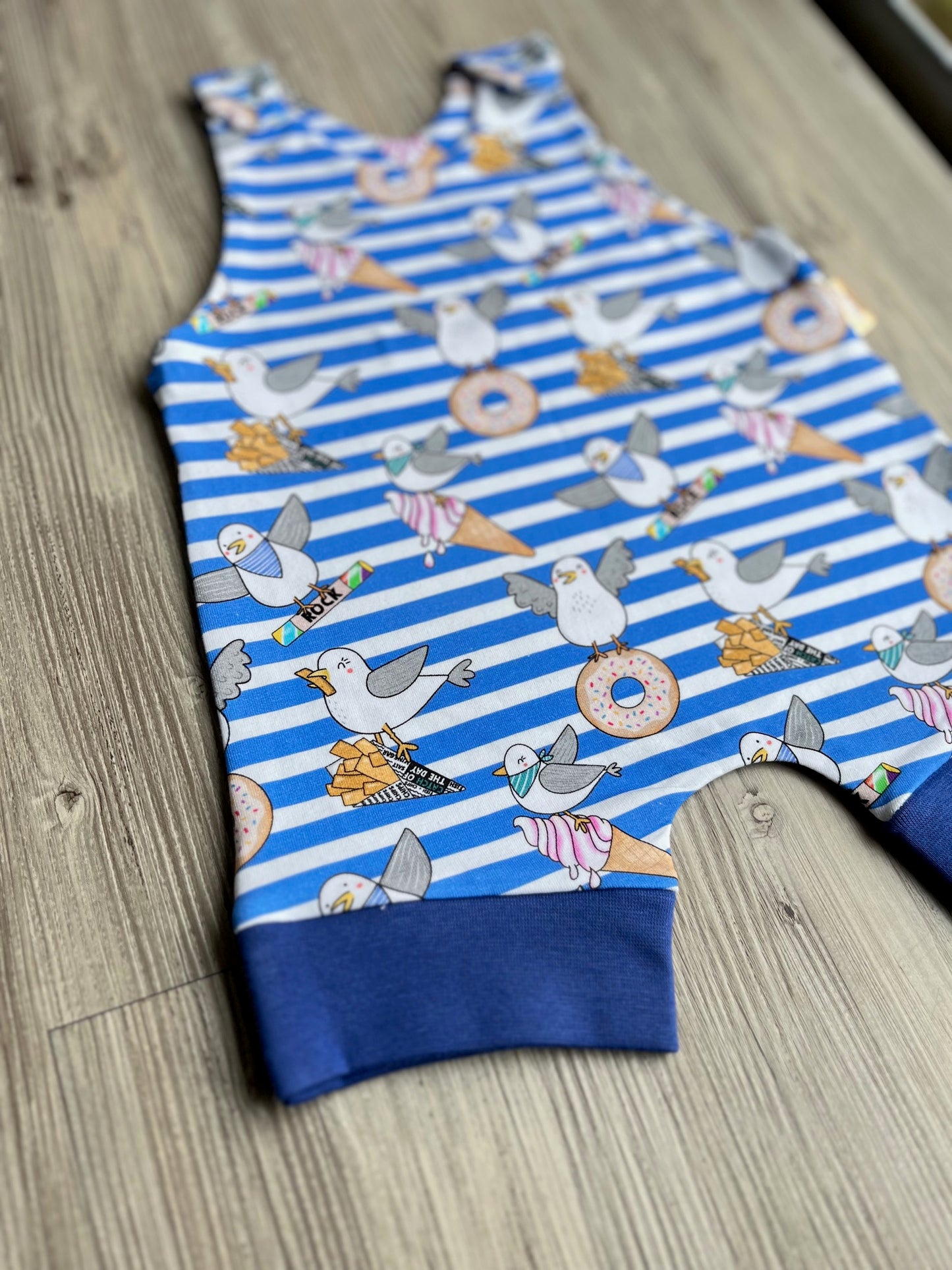 Baby Summer Romper Bright Cotton Outfit – Seagull Snack Squad Handmade UK