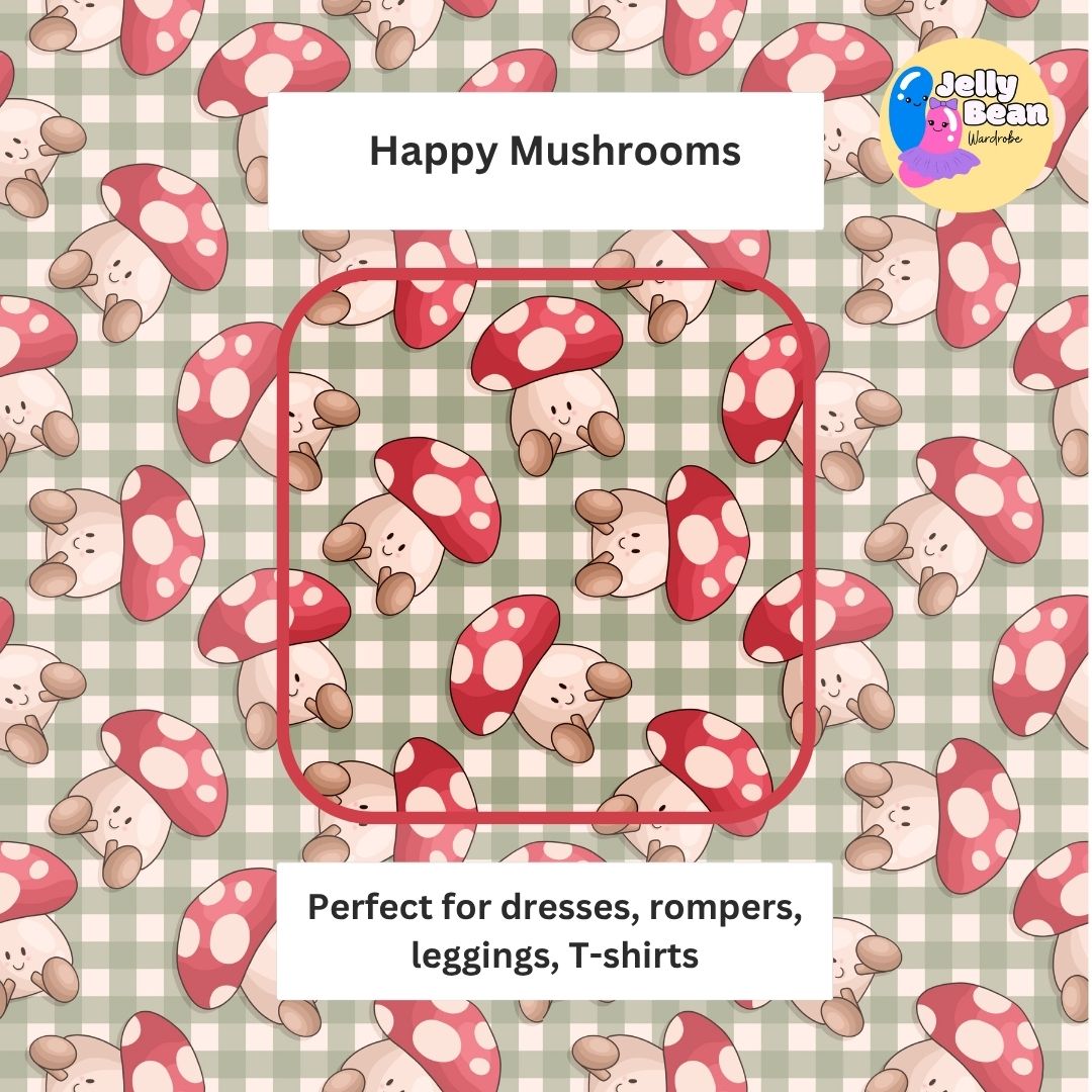 Happy Mushrooms | Handmade Children's Clothing | Jelly Bean Wardrobe