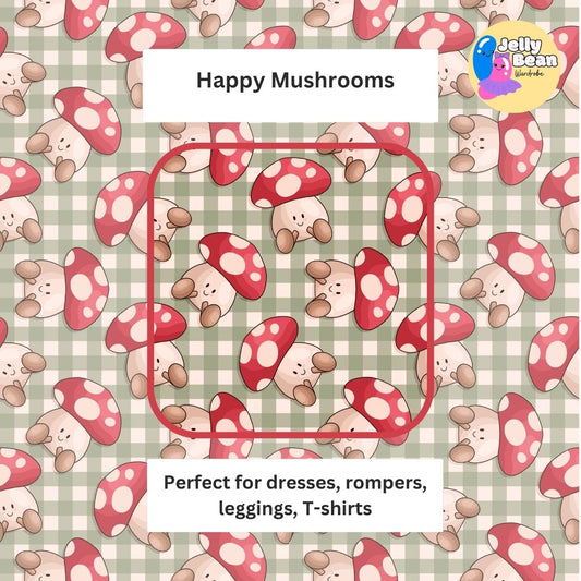 Happy Mushrooms | Handmade Children's Clothing | Jelly Bean Wardrobe