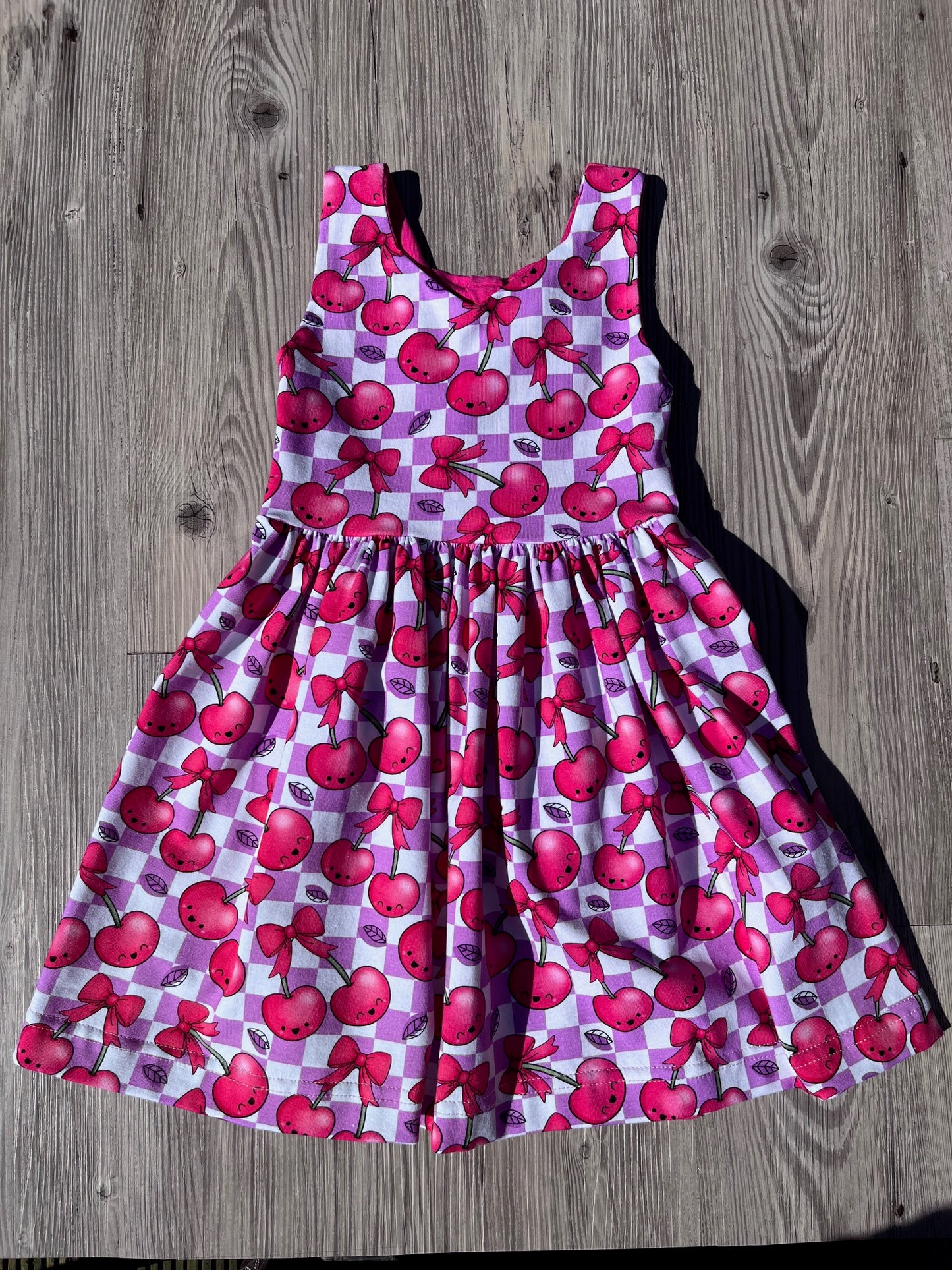 Beau Cheri Cherry Dress – Handmade Baby & Toddler Summer Dress UK | Bow Back Detail