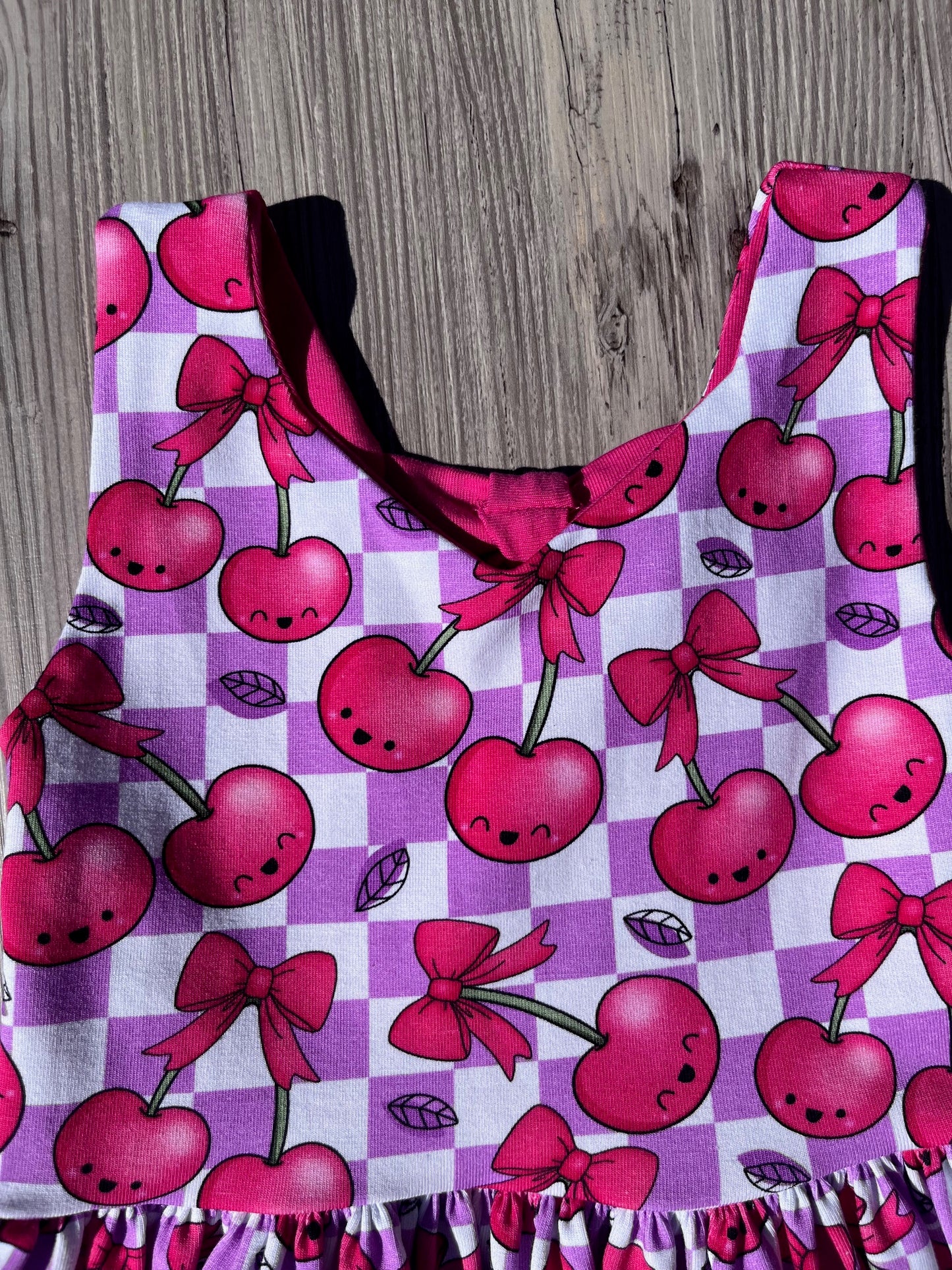 Beau Cheri Cherry Dress – Handmade Baby & Toddler Summer Dress UK | Bow Back Detail