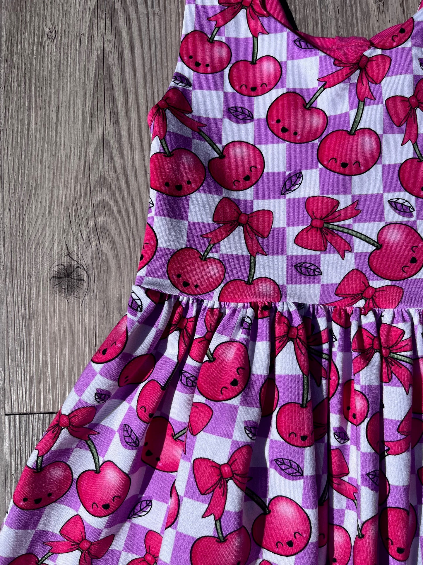Beau Cheri Cherry Dress – Handmade Baby & Toddler Summer Dress UK | Bow Back Detail