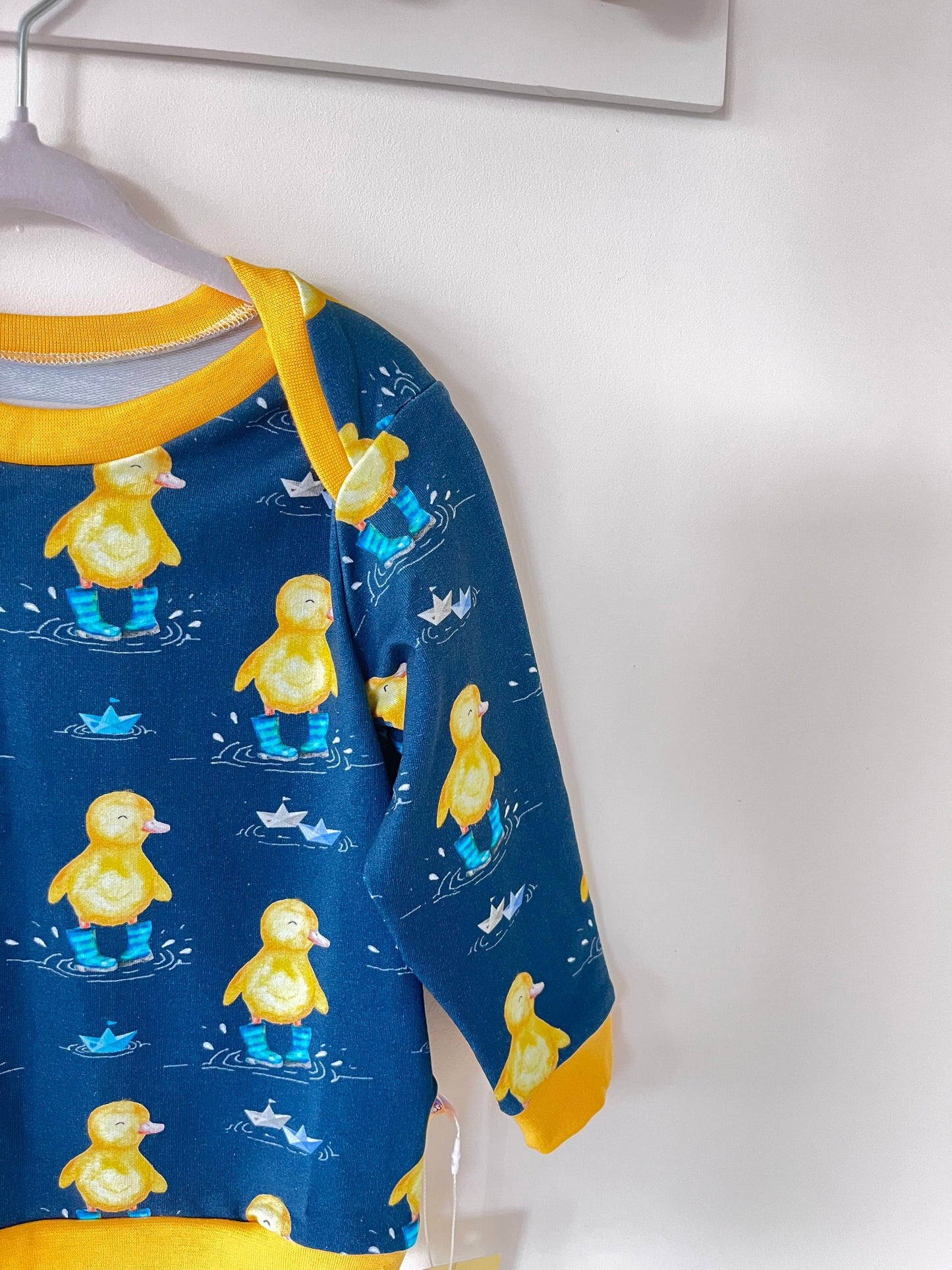 Ducks in wellies baby and toddler sweatshirt jumper ready to post