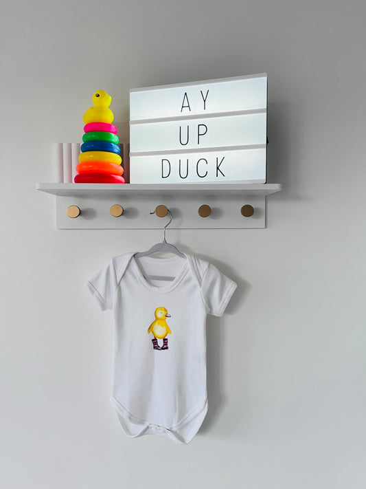 Pink Ducks In Wellies Baby and Toddler Baby Vest Ready To Ship