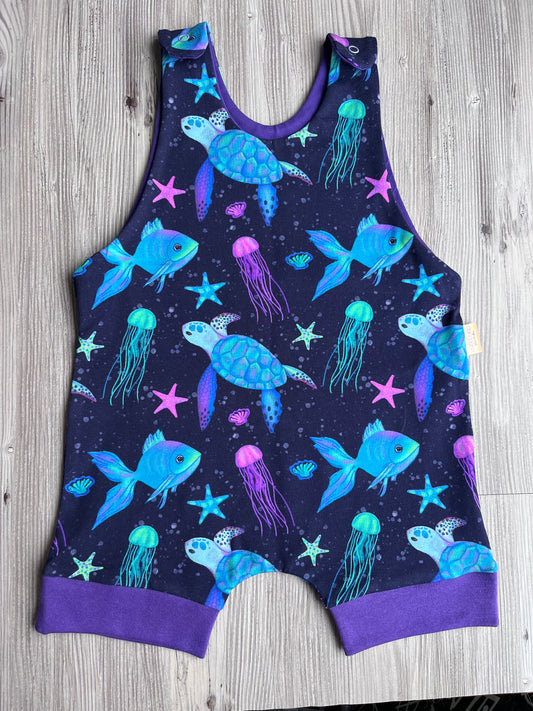 Ocean Baby Romper – Handmade Sea Life Print Outfit